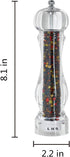 LHS Pepper Mill Grinder, Salt Grinder with Adjustable Coarseness, Clear