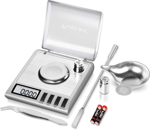 Fuzion Milligram Scale, 50g/0.001g Digital Scale with Calibration Weights for Jewelry, Powder Medicine, and Reloading
