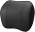 Car Headrest Neck Rest Pillow - 100% Memory Foam Leather Cushion for Driving, Relieve Neck Pain (Black)