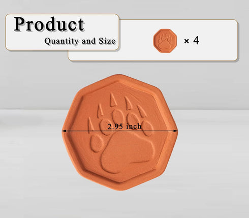 dgudgu 4 Brown Sugar Saver and Softener Disc with Elegant bear claw brown sugar saver dics keeper disk terracotta brown