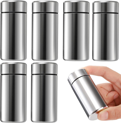 Dicunoy 6 Pack Small Storage Jars with Lids, 1.4oz Portable Aluminum Containers for Spices, Tea, Traveling