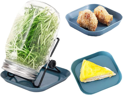TONGNENGLIU Stand(C-4Pcs Stainless Steel Sprouting Stands, Tray,For Wide And Regular Canning Jars Holder,For Make