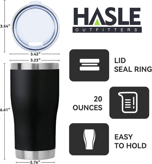 20 oz 6 Pack HASLE OUTFITTERS Tumbler Bulk, Stainless Steel Tumblers with Lid, Vacuum Insulated Tumbler, Double Wall