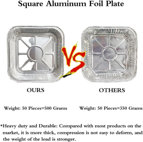 Non-Stick Disposable Air Fryer Aluminum Foil Liners, 50PCS Square 8 * 8 Inch for Oven & Grill