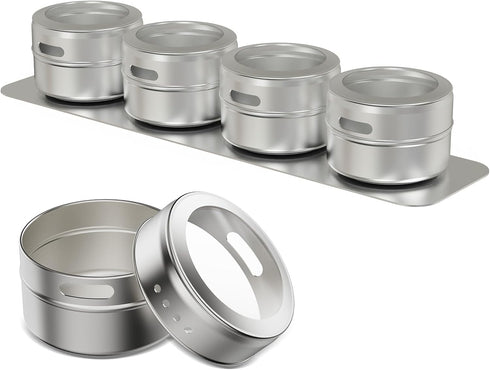 Set 16 4 Wall-Plates,100 Stickers,2 3 oz Vetacsion of Magnetic Spice Tins with Metal Preprinted Seasoning Label Styles