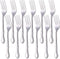 12-Piece Stainless Steel Dinner Fork Set, 7.3-inch Classic Flatware Silverware with Flower Edge - Silver