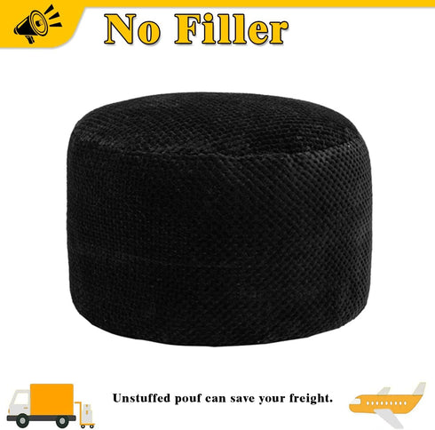 20x20x12 Inches Asuprui Unstuffed Pouf Ottoman Round Poof Ottoman No Filler Soft Faux Fur Foot Stool Fuzzy Chair Floor