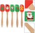 5pcs Cream Spatula Set, Wooden Handles Silicone Baking Sheet for Christmas Cake Decorating, Wear-resistant Tool.