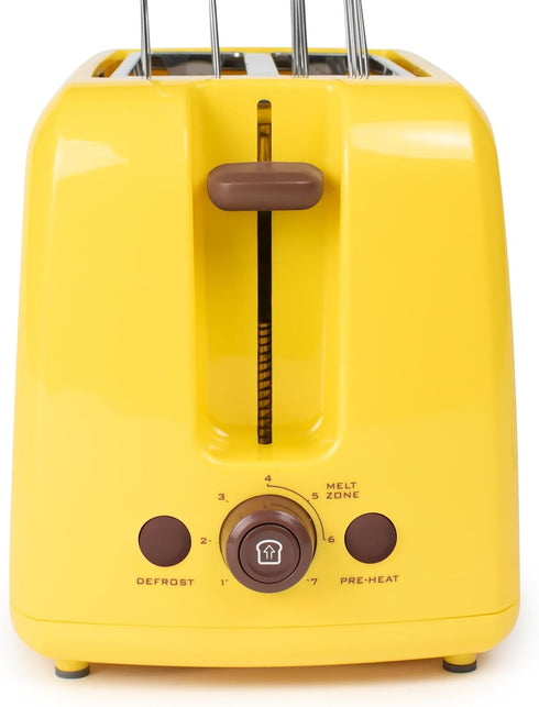 Nostalgia Deluxe Grilled Cheese Sandwich Toaster with Easy-Clean Toasting Baskets, Adjustable Toasting Dial, Yellow