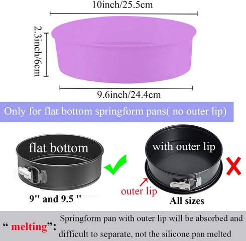 GBYAN Springform Pan Protector for 9inch and 9.5inch Springform Pan Round Cheesecake Pan Silicone Baking Pan Accessories Preventing Water from Entering the Springform Pan,10inch by GBYAN