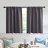 RYB HOME Short Blackout Curtains for Kitchen, Solid Half Window Treatment, 2 Panel Set, Grey, W42 x L30 inches
