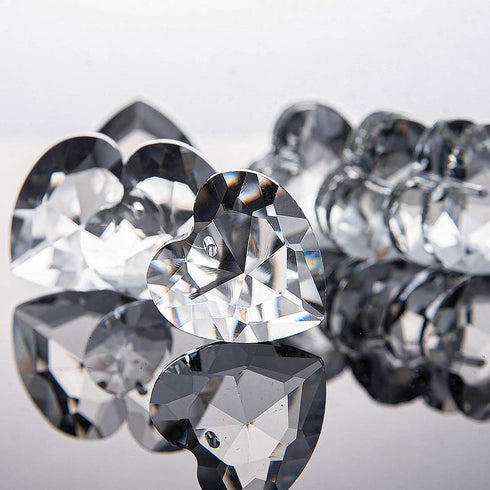 20pcs 28mm longsheng Crystal Prisms Heart Shape Chandelier Drop Parts Hanging Pendants Curtain Lamp Drop Rainbow Maker