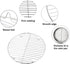 TeamFar Round Cooling Rack Set of 4 - 9 Inch Stainless Steel Baking Steaming Roasting Rack, Healthy & Sturdy