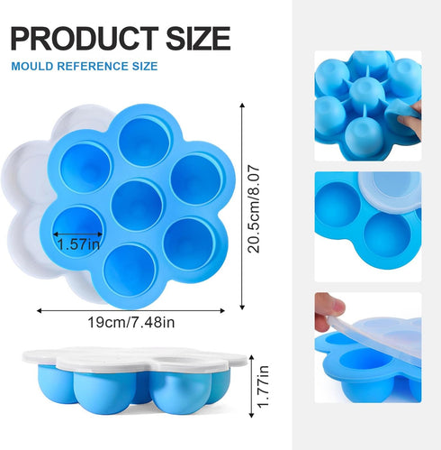 JJYHEHOT 2 5,6,8 PCS Egg Bites Silicone Mold, Sous Vide Egg Bite Maker, Fits Instant Pot qt Pressure Cooker