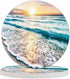 Pznen Beautiful Sea Wave and Sky at Sunset Cup Coasters for Table Clear