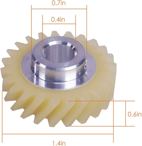 Worm Gear Replacement W10112253 for Whirlpool Kitchenaid Mixer, Replaces 4162897 AP4295669
