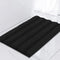 Turquoize Luxury Chenille Bath Rug, Extra Absorbent Non Slip Microfiber Shower Rug, 17"x 24", Black