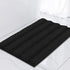 Turquoize Luxury Chenille Bath Rug, Extra Absorbent Non Slip Microfiber Shower Rug, 17"x 24", Black