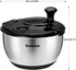 Stainless Steel Salad Spinner, Large Vegetable Washer with 4.2 Qts Bowl, Lettuce Cleaner and Dryer