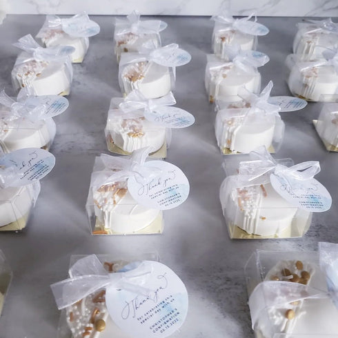 RomanticBaking 50pcs Clear Macaron Box for Chocolate Covered Ore Cookies, 2.17"×2.17"×1.38", Wedding Favors