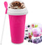 Slushy Maker Cup - DIY Magic Squeeze Cup, Portable Smoothie Maker for Juices, Milk, Ice Cream, Double Layers (Pink)