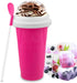 Slushy Maker Cup - DIY Magic Squeeze Cup, Portable Smoothie Maker for Juices, Milk, Ice Cream, Double Layers (Pink)