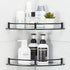 9.5" 2 Bathroom Corner Shower Caddy, Tempered Glass Bathroom Shelves Wall Mounted, Tier Clear Shower Caddy Organizer