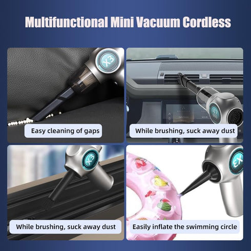 Mini Cordless Rechargeable Car Vacuum Cleaner, Handheld with Strong Suction, Portable for Home, Pet Hair, Dust Buster