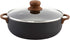 IMUSA USA Black 4.4Qt Stone Caldero with Woodlook Handles, 4.4 Quart
