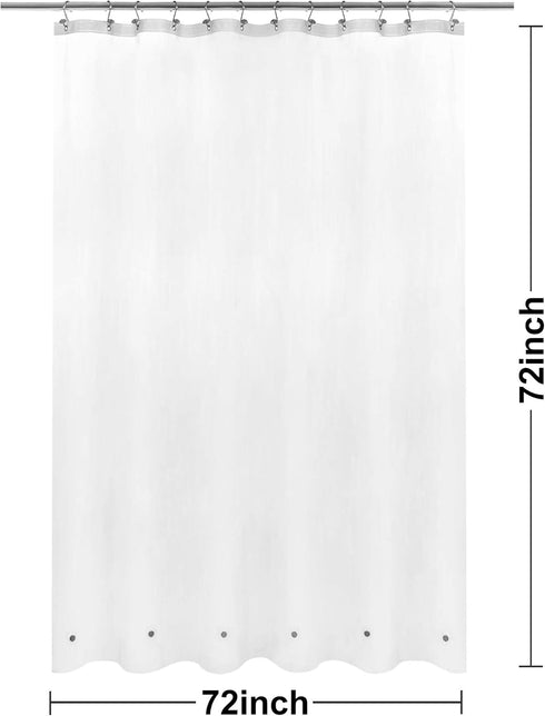 Barossa Design Frosted Shower Curtain Liner with 6 Magnets, Waterproof PEVA for Bath Tub, 72" x 72" Standard Size