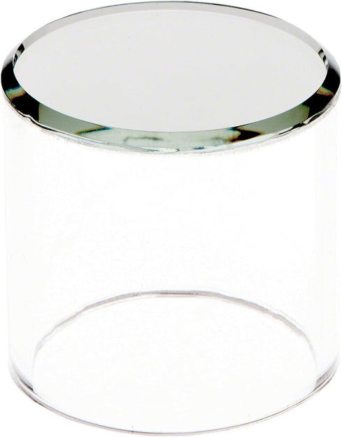 Plymor Clear Acrylic Cylinder Display Riser | Mirror Top, 2" H x 2" D