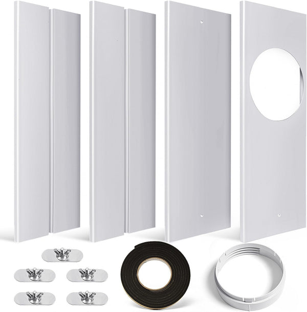 Portable Air Conditioner Window Kit with Coupler, Adjustable Seal for AC Unit, Universal Ducting (5.9 Inches Diameter)