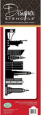 New York City Detailed Skyline Cake Stencil Side C1000 by Designer Stencils