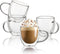Sweese Clear Coffee Mugs, 8 oz Double Wall Glass Coffee Mugs Set of 4, Perfect for Espresso, Latte, Cappuccino
