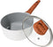 Ceramic Nonstick Sauce Pan with Lid, 2 Quart Cooking Pot with Pour Spout and Handle