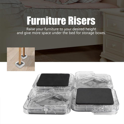 Estink Furniture Bed Risers, 8Pcs/Set Non-Slip Stackable Furniture Leg Pad Protectors for Table Desk Bed Sofa Chairs