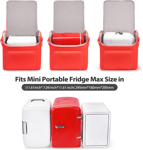 Case for Mini Fridge,Case Compatible with Portable Car Refrigerator/Makeup Fridge,Protective Case Suitable for Mini Portable Compact for Bedroom,Office,Road Trips (Orange)