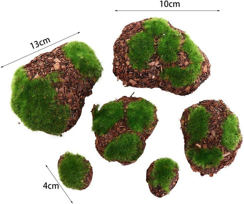 6Pcs Foam Moss Green Hay Stone DIY Family Garden Decoration Vase Glass Moss Miniature Landscape Artificial Plant by Vctitil