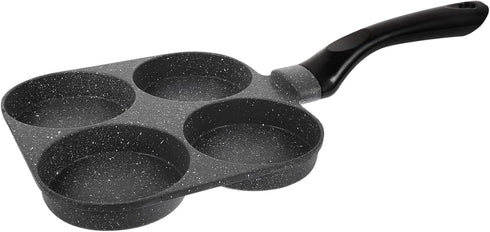 Cast Iron Skillet Egg Cooker Pan - 4 Egg Frying Pan, Non Stick Divided Grill Pan