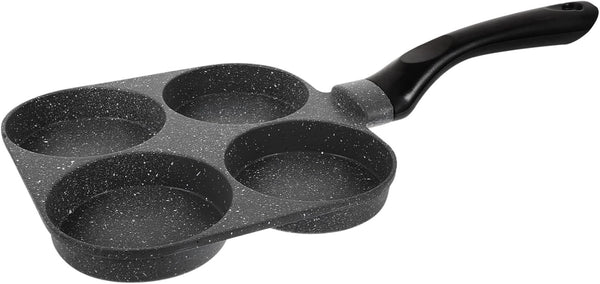 Cast Iron Skillet Egg Cooker Pan - 4 Egg Frying Pan, Non Stick Divided Grill Pan
