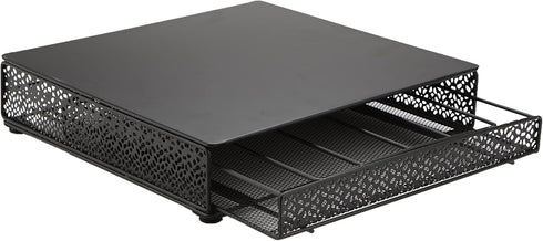 Mind Reader Single Serve Coffee Pod Drawer, 36 Pod Capacity, Metal Organizer (Black)