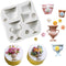 9-Cavity Flower Pots Urns Silicone Fondant Mold for Sugar Paste, Flower Vase Gum Paste Mold for Wedding Party Cake