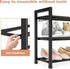 18"-33" Closet 12 3 5 LANTEFUL Adjustable Expandable Shoe Rack for Pairs Small Spaces Tier Shoe Organizer with Hooks