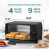Dominion 4 Slice Toaster Oven Countertop, Retro Compact Design, Multi-Function, 1000 Watts, 30-Minute Timer, Black