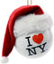 I Love New York NY Ball with Santa Hat, Christmas Ornament