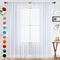 SpaceDresser Basic Rod Pocket Sheer Voile Window Curtain Panels, White 2 Panels 52 Width 84 Inch Long