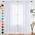 SpaceDresser Basic Rod Pocket Sheer Voile Window Curtain Panels, White 2 Panels 52 Width 84 Inch Long