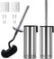 HAMITOR Toilet Brush and Holder Set: 304 Stainless Steel Rustproof Toilet Scrubber
