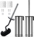 HAMITOR Toilet Brush and Holder Set: 304 Stainless Steel Rustproof Toilet Scrubber