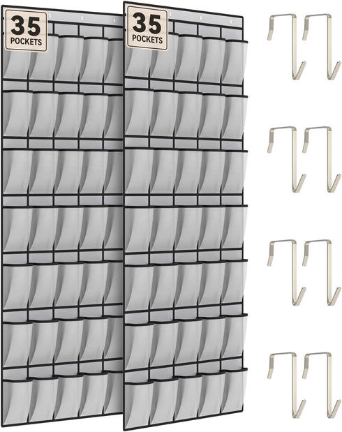 dodowin Over the Door Shoe Organizers, 2 Pack - 35 Deep Mesh